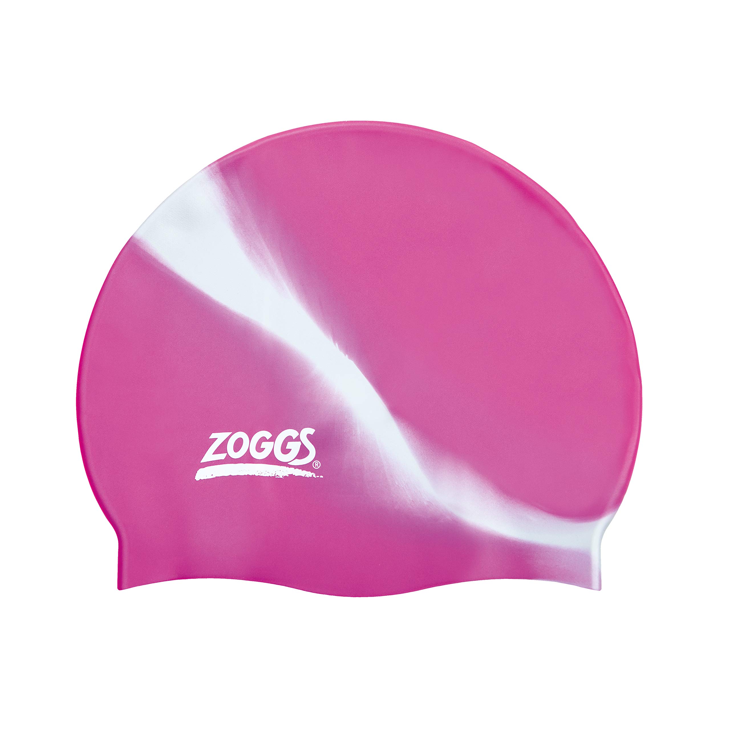 Zoggs Unisex Adult Silicone Multicolour Swimming Cap - Pink/Silver, One Size