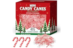 TABOOM Bulk Mini Candy Cane Individually Wrapped 495 Pack - Small Peppermint Candy Canes Red & White Christmas Candy For Holiday Gifts, Stocking Fillers, Party Favors & Decorations