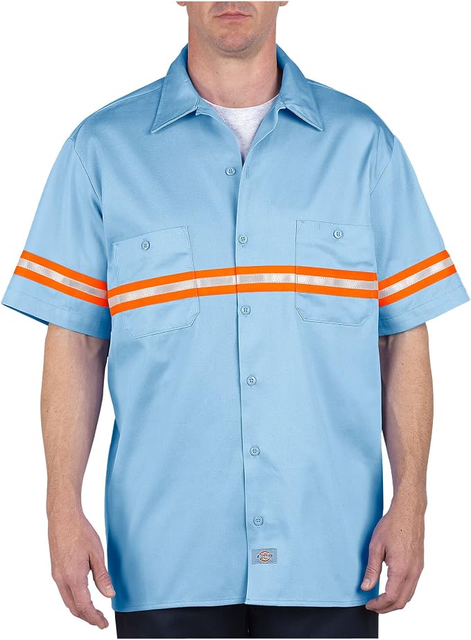 Dickies Herren Arbeitshemd – Relaxed Fit Chambray Mit Knopfleiste & Arbeitshemdtaschen