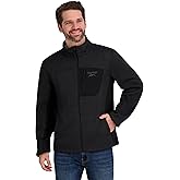 Reebok mens Mock Neck Zip-up Textured Fleece Shell Jacket