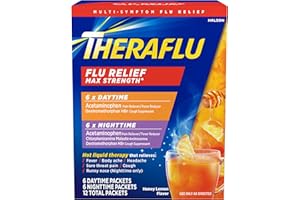 Theraflu Max Strength Daytime Flu Symptom Relief - 6 Ct Plus Max Strength Nighttime Flu Medicine for Flu Symptom Relief - 6 Ct Combo, 12 Count (Pack of 1)
