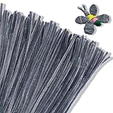 Giwrmu 100 Pieces Pipe Cleaners Chenille Stem, Grey