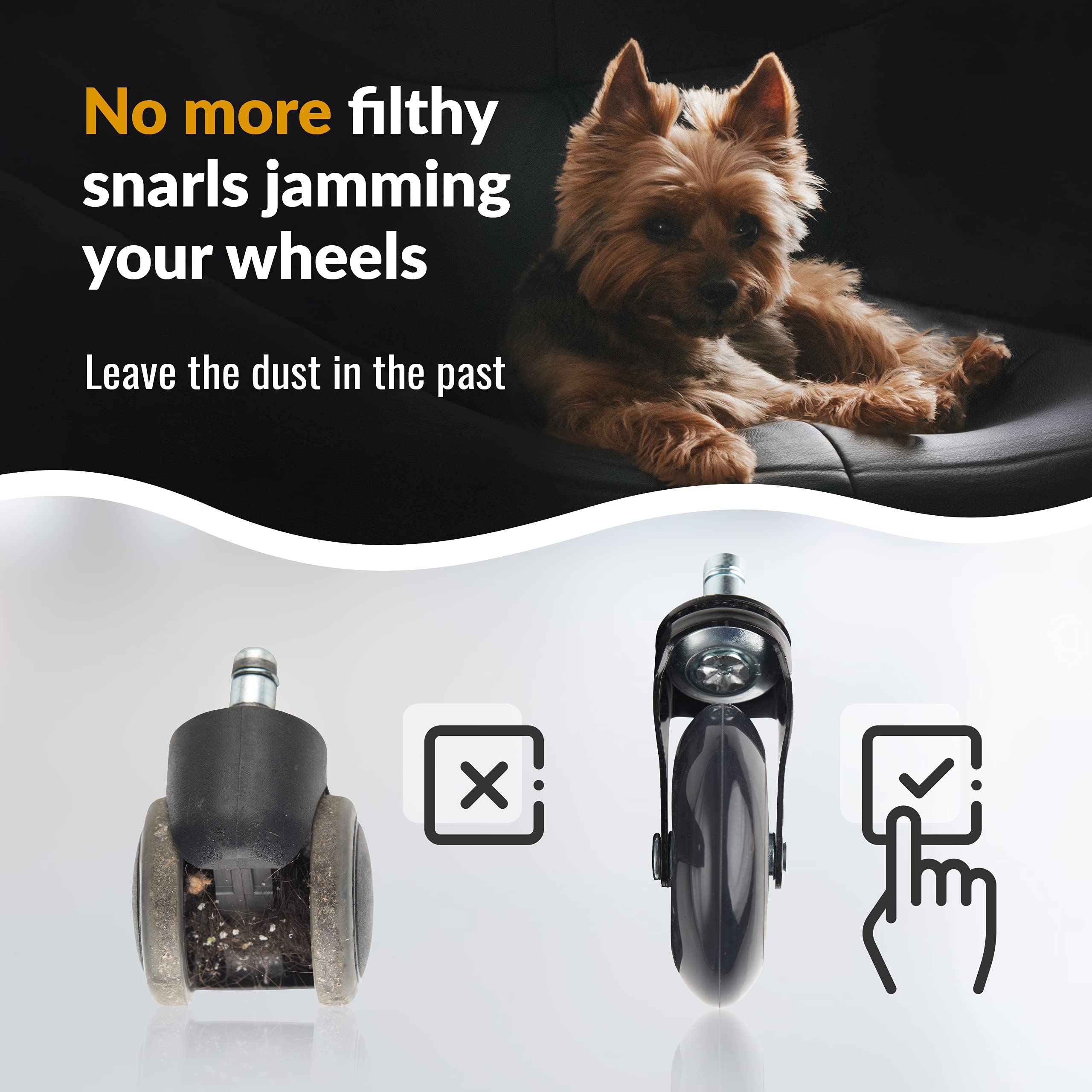 OFFICE OWL Set of 5 Replacement Chair Caster Wheels for Desk & Gaming