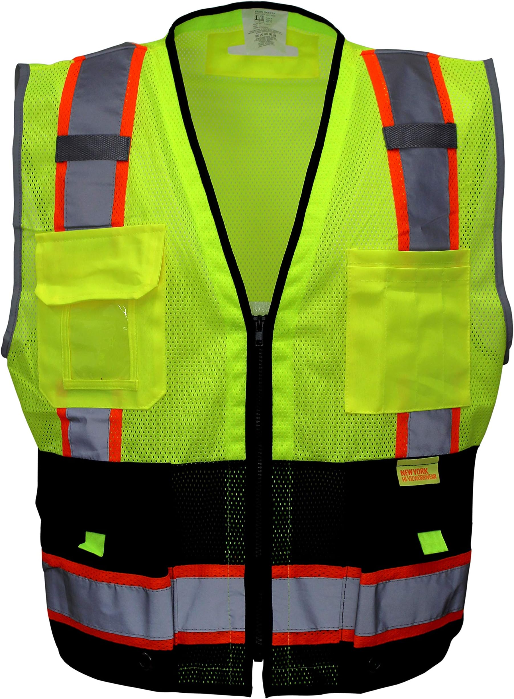 Troy Safety P5512 Class 2 HV Two Tone Reflective Strips Breathable Mesh Vest
