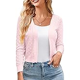 Othyroce Shrug Sweaters for Women Open Front Lightweight Crochet Knit Sweater Cardigans S-XL