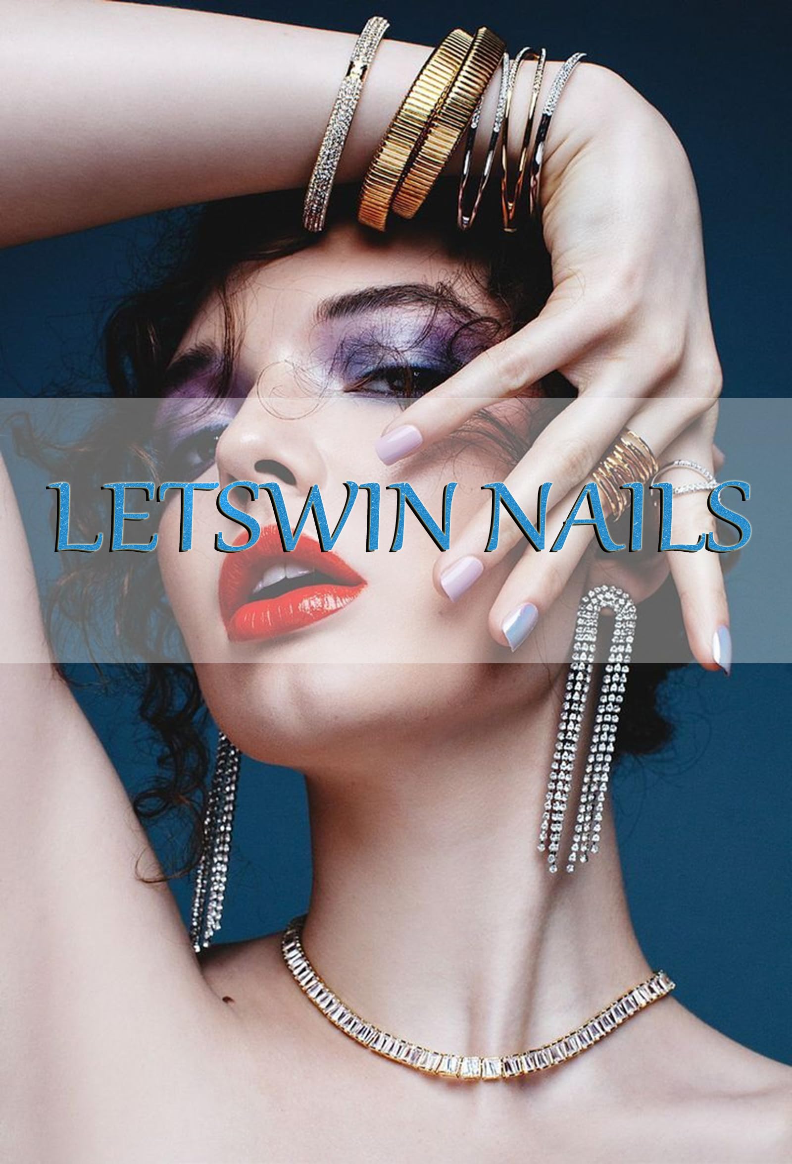 Almond Press On Nails Medium Length Fake Nails Full Cover False Nails with Beach Waves Starfish Design Glossy Summer Glue on Nails Cute Blue Nail Tips Acrylic Stick on Nails for Women Girls Manicure - Image 8