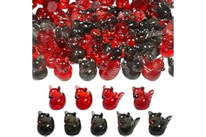 WELANE Mini Resin Ducks, 50 PCS Halloween Evil Tiny Ducks for Garden Landscape, Dollhouse Ornament, Potted Decorations (About
