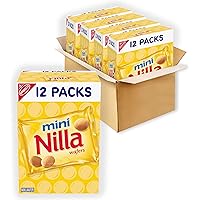 Nilla Wafers Mini Cookies 4 Boxes of 12 Snack Packs Total, Vanilla, 48 Oz