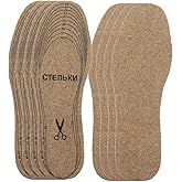 GALPADA Wool Felt Insoles 4 Pairs Cuttable Warm Breathable Cushioning Shoe Inserts for Men Women Winter Shoes Boots Slippers