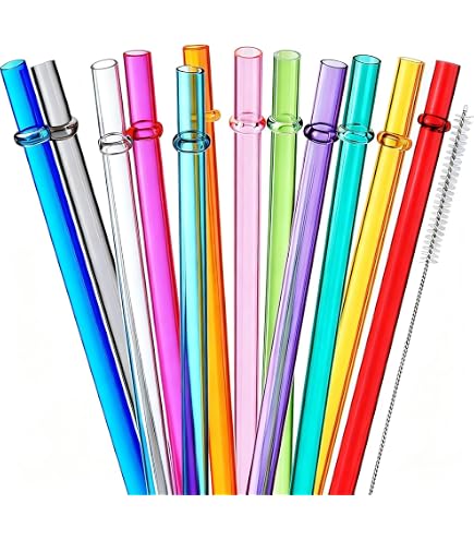 Amazon.com: ALINK 10.5 in Long Reusable Plastic Straws with Brush
