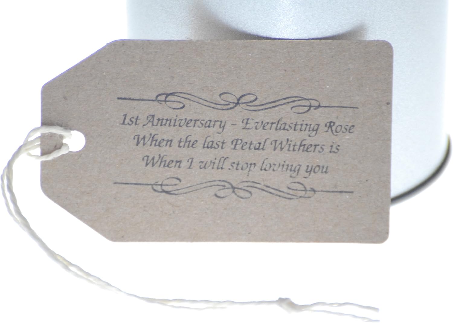 Pirantin 1 Year Anniversary Metal Rose That Lasts Forever Just Like Your Love - 1st, Silver - Image 3