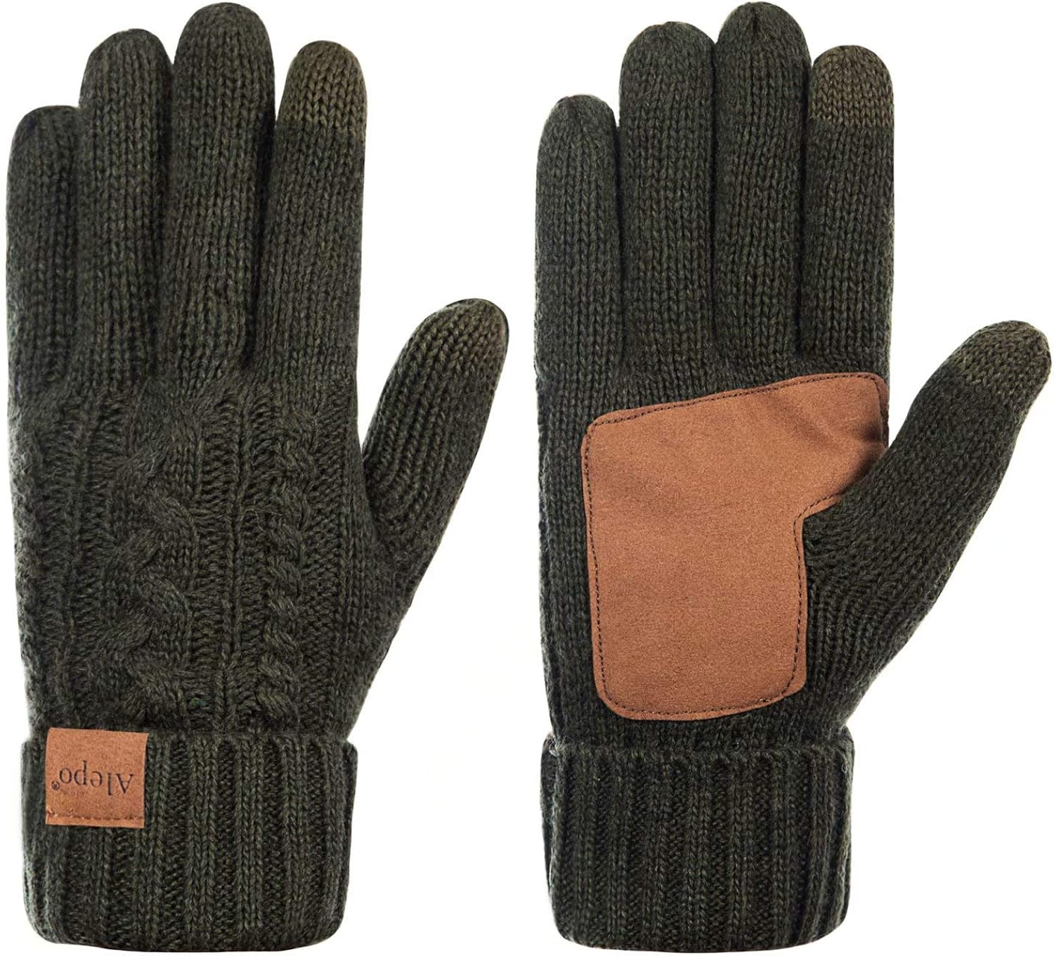 Winter Wool Warm Gloves For Women, Anti-Slip Knit Touchscreen Thermal Cuff Driving Gloves With Thick Fleece Lining (Black) at  Women’s Clothing store