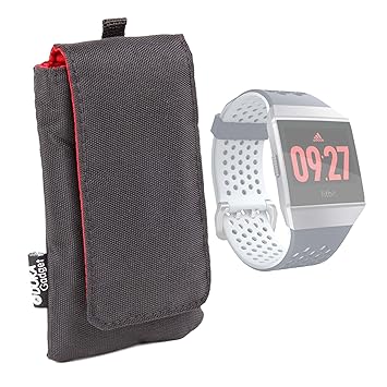 DURAGADGET Funda Acolchada Negra/Roja para Smartwatch Fitbit ...