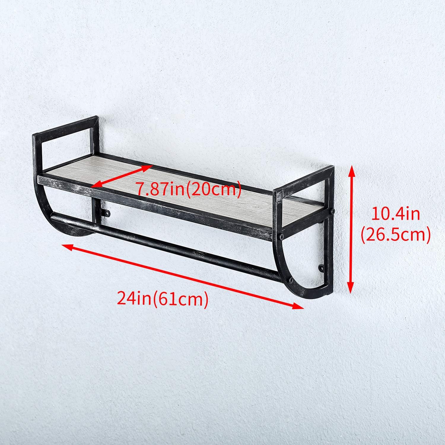 Floating Wall Shelves with Towel Bar,Towel Racks for Bathroom: Kitchen & Dining
