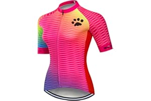 JPOJPO Women's Cycling Jersey Tops Summer Short Sleeve Full-Zip Clothing Bike Shirt