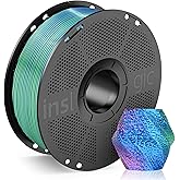 Inslogic Silk PLA Filament 1.75mm 1KG, 3D Printer Filament Silk Tri-Color PLA, Silky Smooth Finish & High Precision, 1kg Spool(2.2lbs), Fits for Most FDM 3D Printers, (Blue+Green+Purple)