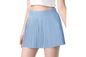 QooNoo Girls Pleated Athletic Skirts with Shorts 2 in 1 Tennis Skorts with Pocket High Waist Golf Skirt for Youth Kids