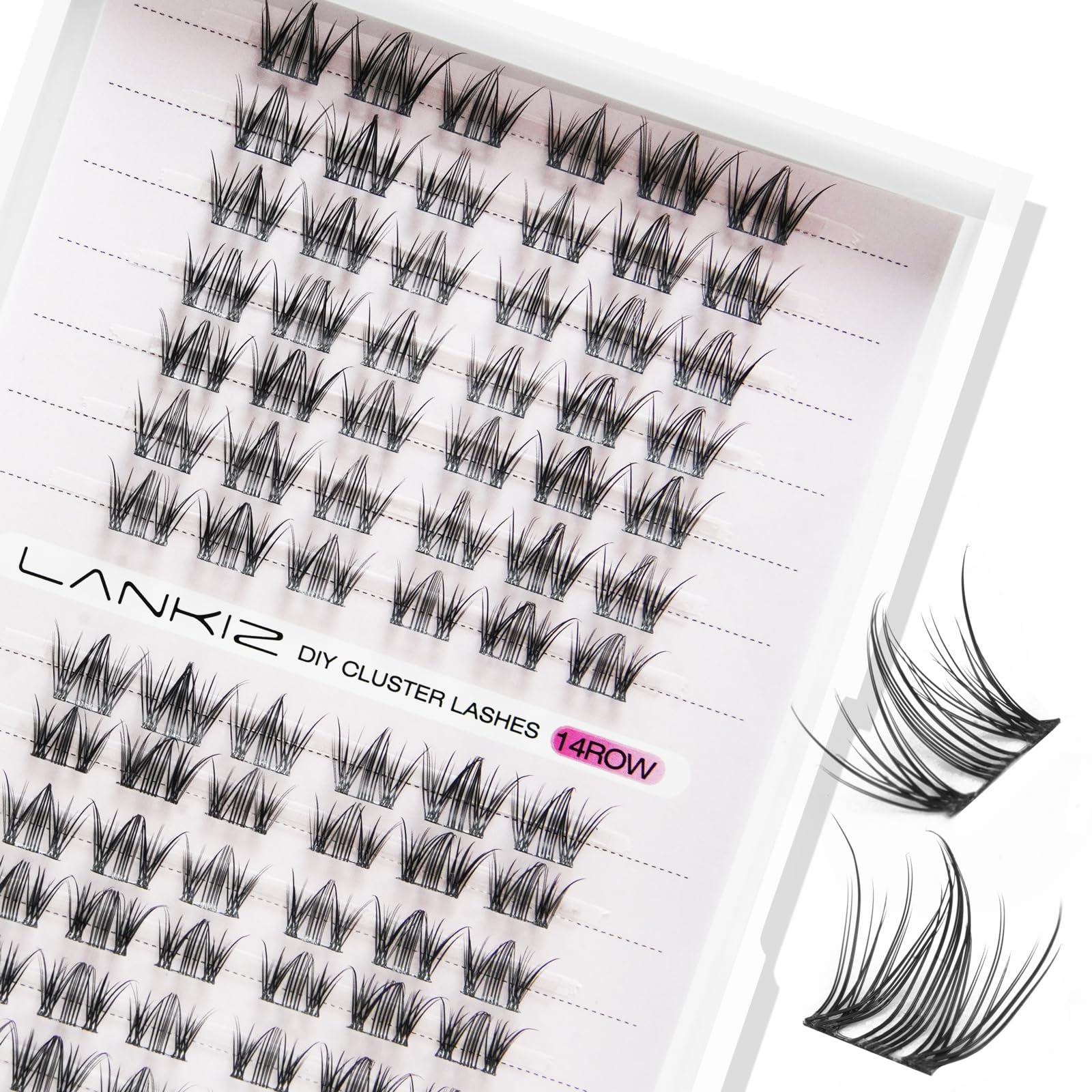 LANKIZ Lash Clusters, C Curl Clusters Eyelash Extension, Wispy Individual Lashes Natural Look, DIY Lash Extension Vegan pestaas pelo a pelo, Faux Mink Makeup Lashes — image 1