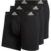 adidas Men's Performance Stretch Cotton Boxer Briefs, Men's Underwear Boxer Brief, Soft Stretch, Superior Comfort, 3-Pack