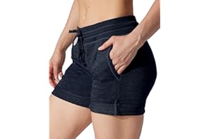 90 Degree By Reflex Womens Soft Sweat Shorts High Waisted Drawstring Lounge Shorts with Pockets