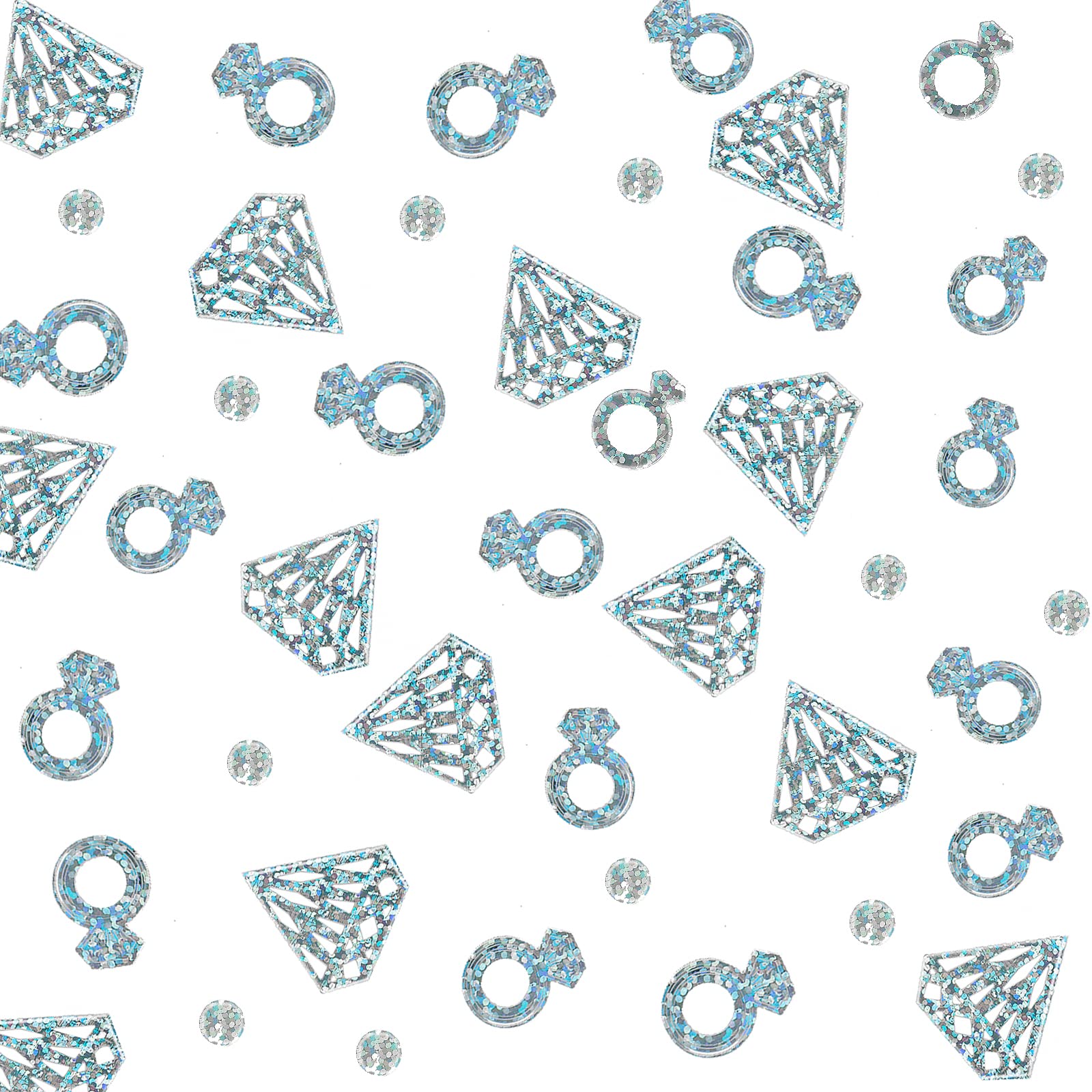 URROMA Wedding Decorations for Tables, Glitter Diamond Confetti Engagement Party Decorations Table Confetti for Bridal Shower Bachelorette Birthday Decorations, Silver