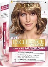 L'Oreal Paris Excellence Hair Colour 7 Medium Blonde 100% Grey Coverage Triple view 8