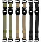 6 Pcs MOLLE Straps with Buckles, Adjustable 7-20" Tactical Backpack Straps, Molle Accessories for Backpack, Tripod, Gear, Attachment Strap System (Army Green, Khaki, Black)
