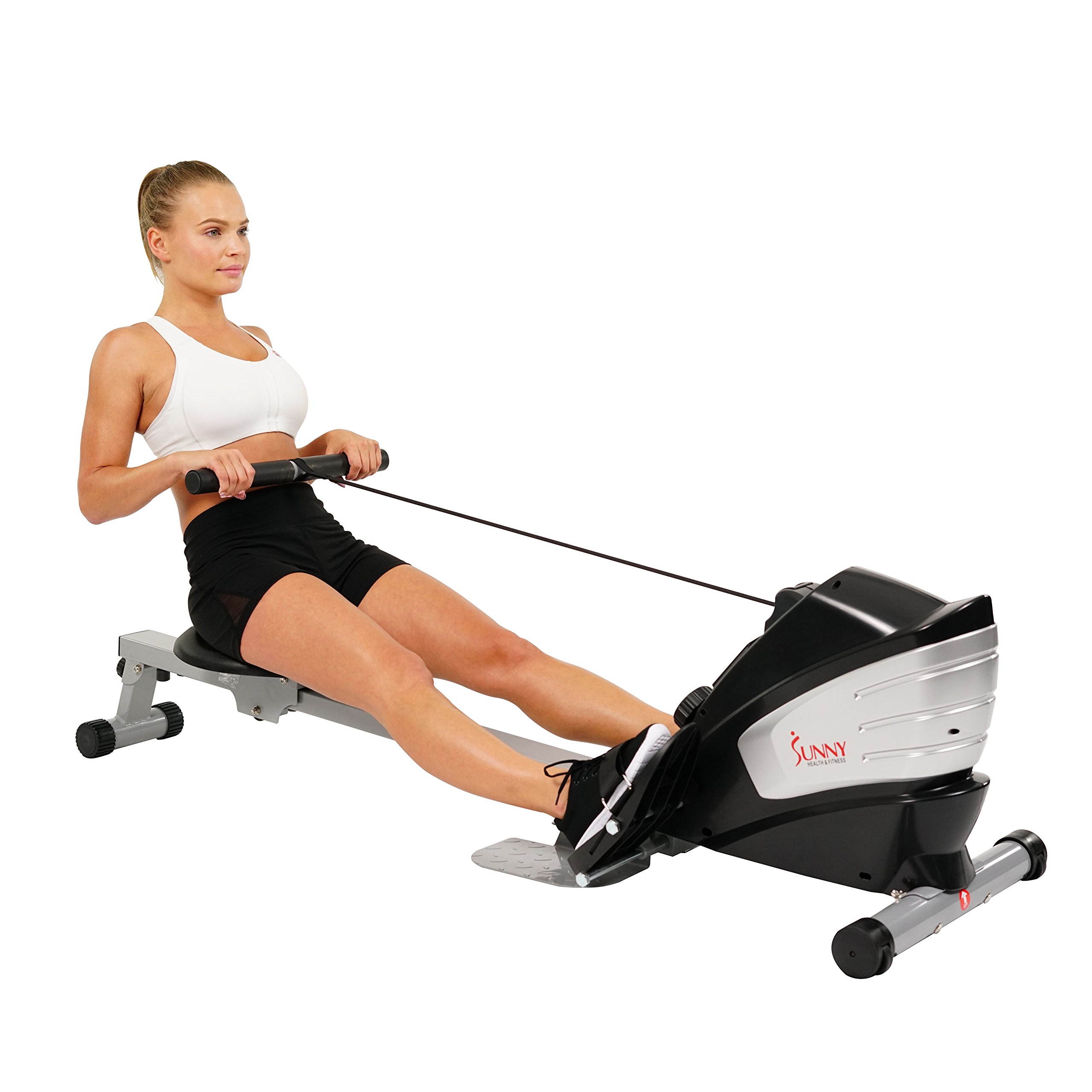 Sunny Health & Fitness SF-RW5622 Dual Function Magnetic Rowing Machine Rower w/ LCD Monitor