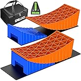 WELLUCK Camper Leveler, RV Leveling Blocks Camper Wheel Chocks Up to 35,000 lbs, 2 Packs Heavy Duty Curved RV Camper Leveler 