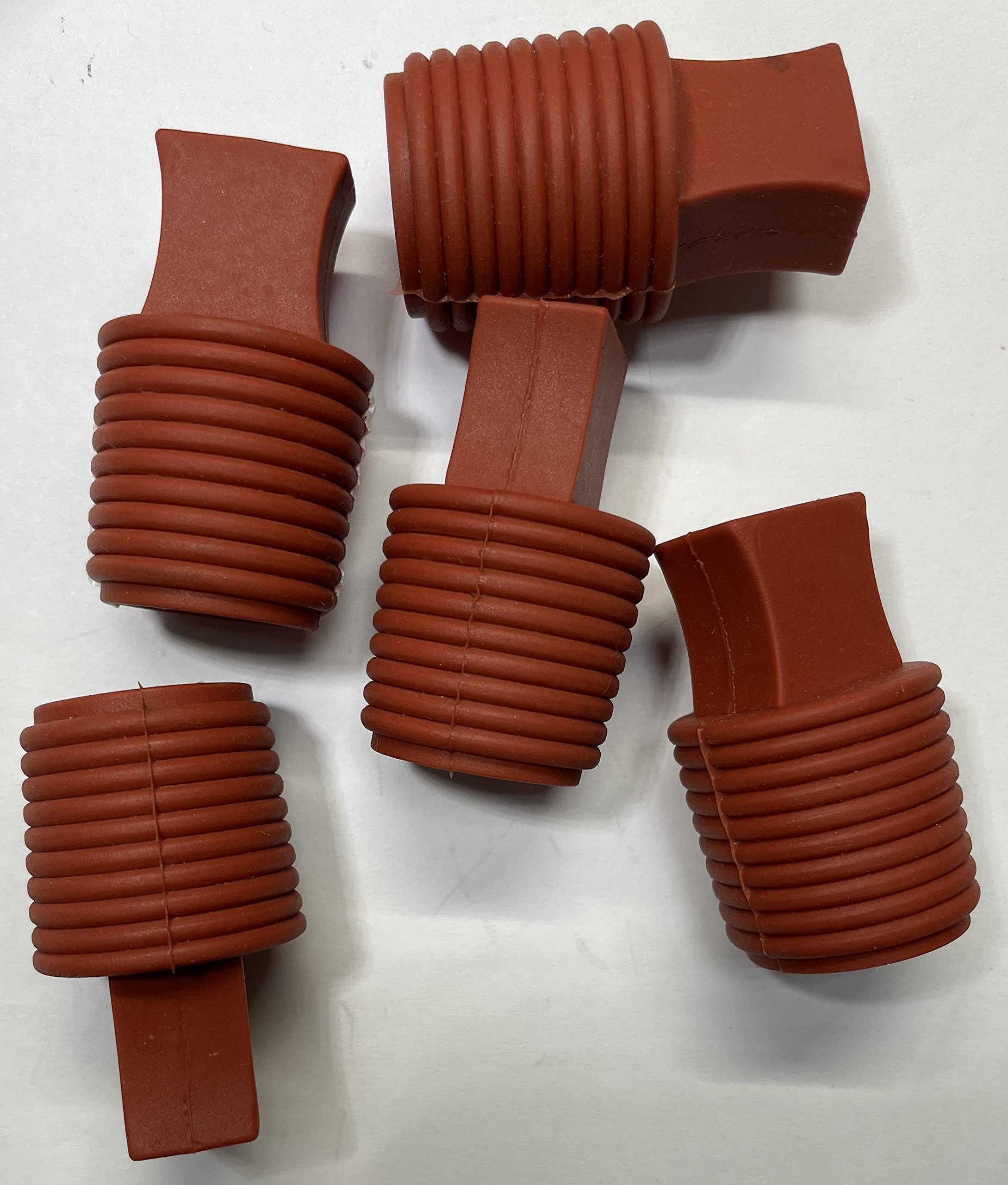 Protection Force Ribbed Tapered Insert Plug Stopper for 31/32" 1" 24-26mm ID Hole Thread Tube Bottle Openning (Pack of 5) Reusable Rubber — image 1