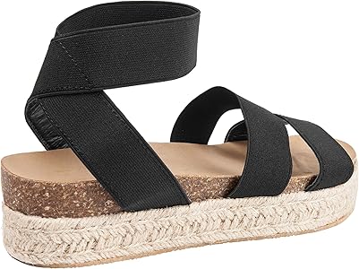 stretch strap platform espadrille sandals