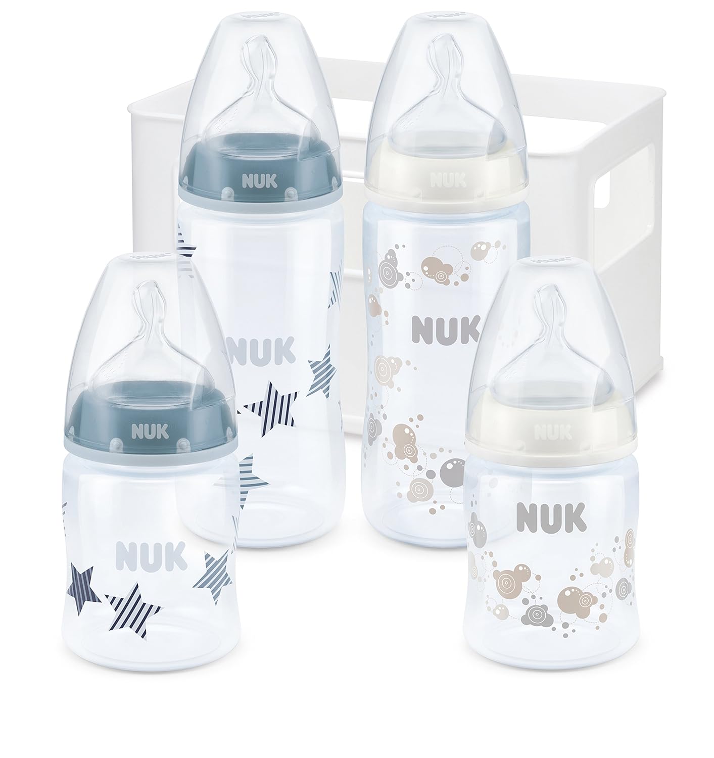 Nuk first choice plus set of 4 anticolic baby bottles including