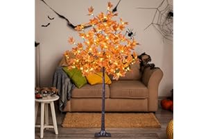 SPIRIT STAR CHRISTMAS CENTER Lighted Maple Tree 5FT 96 LED Artificial Fall Tree for Decoration Inside and Outside Home Patio Wedding Autumn Festival Christmas Decor Warm White