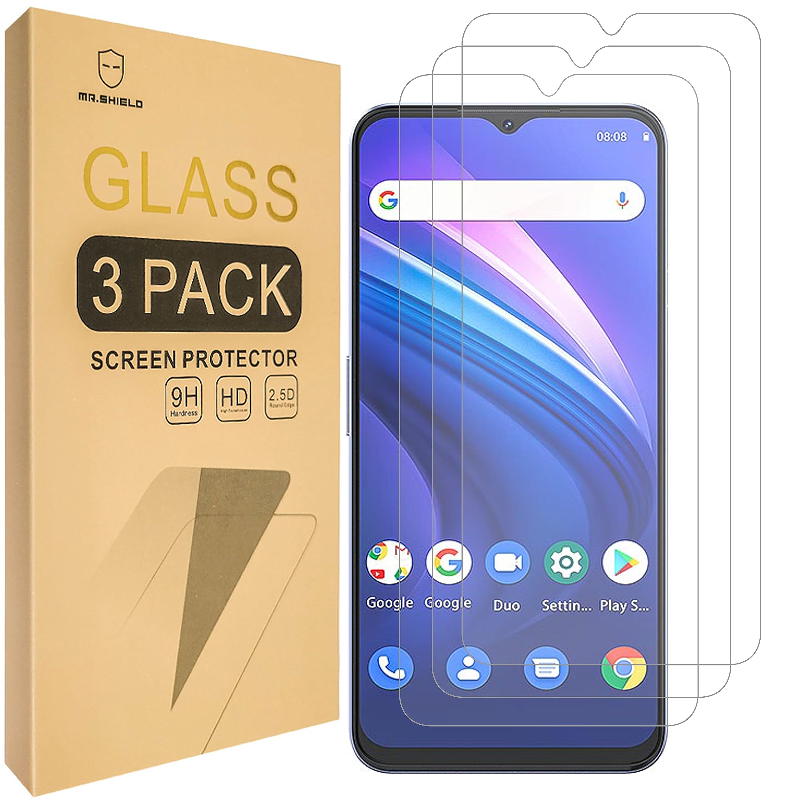 Mr.Shield Screen Protector For Cubot P80 [Tempered Glass] [9H Hardness] [3-Pack] Screen Protector