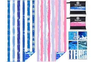 Widdonen Lightweight Thin Microfiber Beach Towel Sand Free Quick Dry Absorbent Compact Soft Pool Swim Travel Towels Extra Large Oversized Beach Accessories Packable Essentials Stuff Gifts for Adult