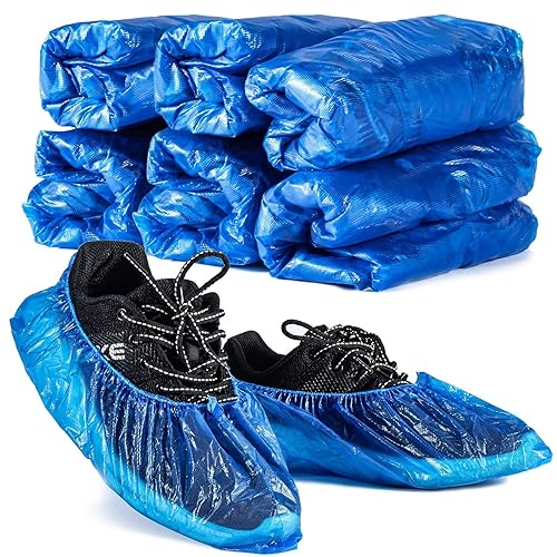 60 Pack (30 Pairs) Shoe Covers Boot Covers Plastic Disposable Waterproof  Shoe Covers for Men and Women Fits All Sizes of Shoes for House Cleaning in 