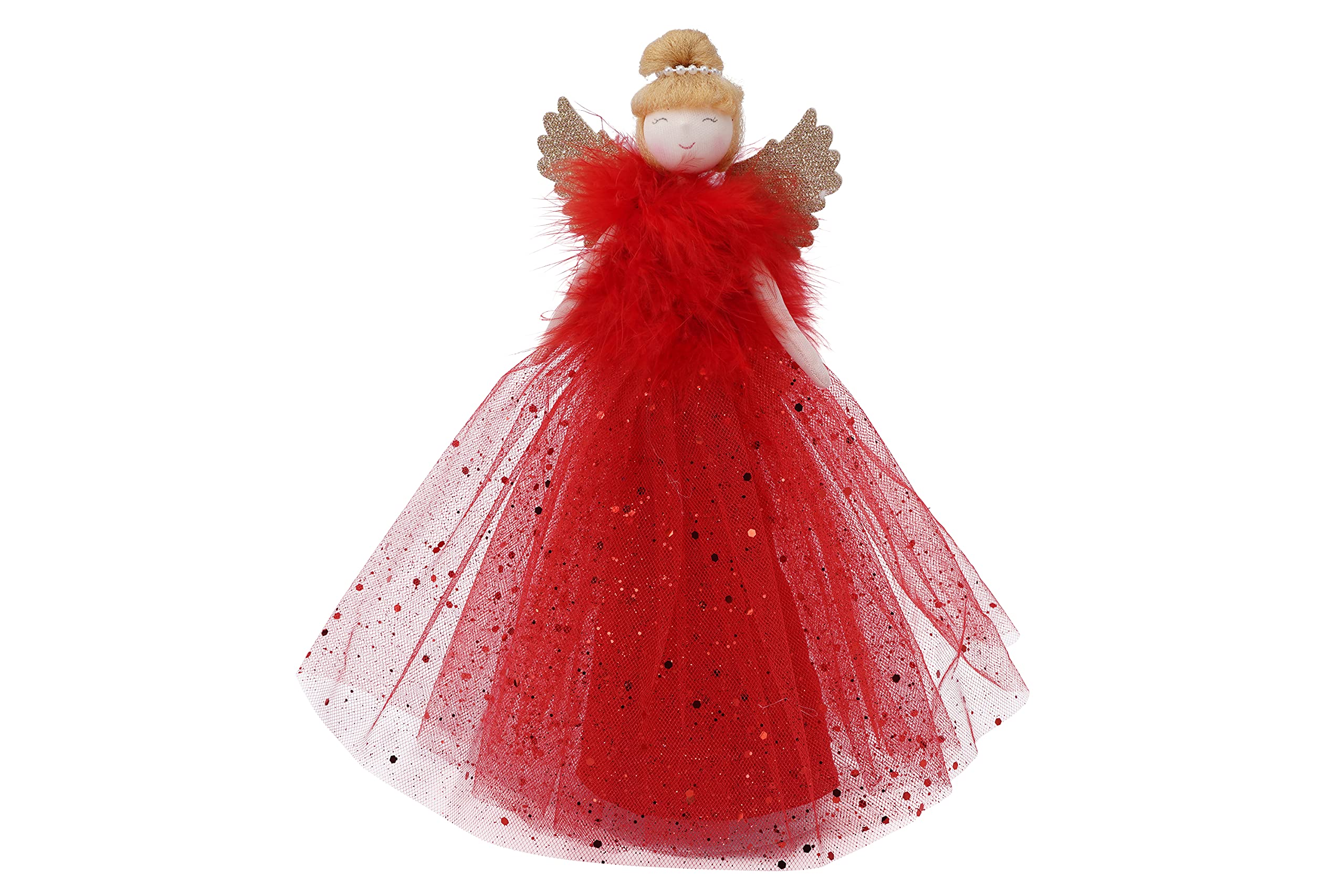 CGB Giftware | Large Christmas Light Up Angel Tree Topper - Red | Joy To The World Range | Angel | Christmas | Festive | Xmas | Tree Decoration | GB05938