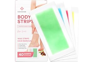 ShineMore Wax Strips,Wax Hair Removal For Women,Body Wax Strips,Rose scent Wax Strips,At Home Waxing Kit with 40 Wax Strips + 4 Calming oil Wipes (body)