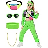 AOTHSO 7 Pcs Kids Hip Hop dance Costume for Girl 80s 90s Tracksuit Outfit Modern Jazz Team Performance Set Cosplay Party