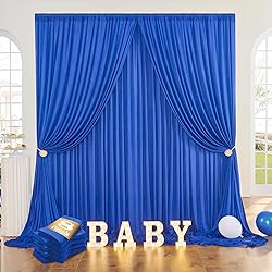 40ftx10ft Wrinkle Free Royal Blue Backdrop Curtains