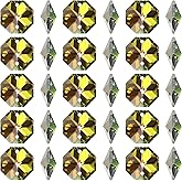 PATIKIL K9 Crystal Octagon Beads 2 Holes Pendants, 100 Pack 14mm Chandelier Prisms Parts Ornaments Hanging Beads for DIY Arts Crafts Decoration, Electroplating Colorful
