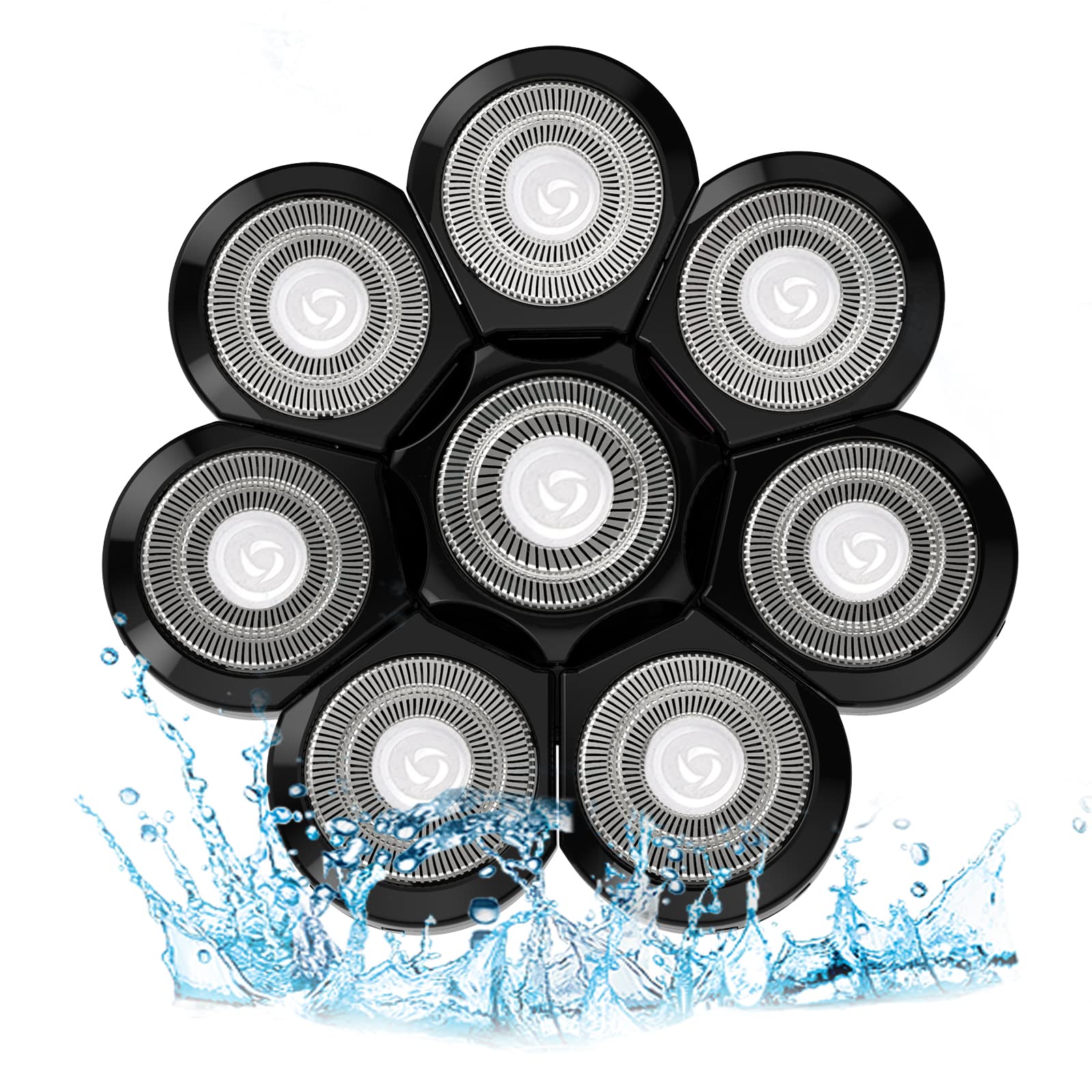 Bald Head Shaver Replacement Heads: 8D Electric Razor Heads for Beard and Hair Zero Absolute 0 mm Men's Electric Shaver 8D Replacement Heads Beard Trimmer Hair Clipper