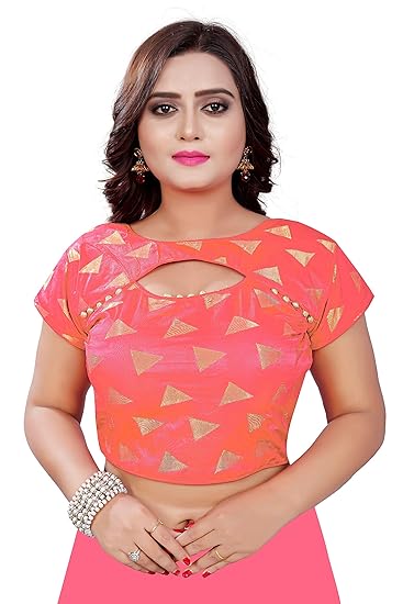 Satin Fabric Zari Work Womens Blouse