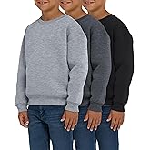 PURE CHAMP 3 Pack Boys Sweatshirts Long Sleeve Boy Crewneck Relaxed Soft Essentials Teen Pullover Sweaters For Youth Kids