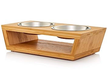 Premium Elevated Dog And Cat Pet Feeder Double Bowl Raised Stand