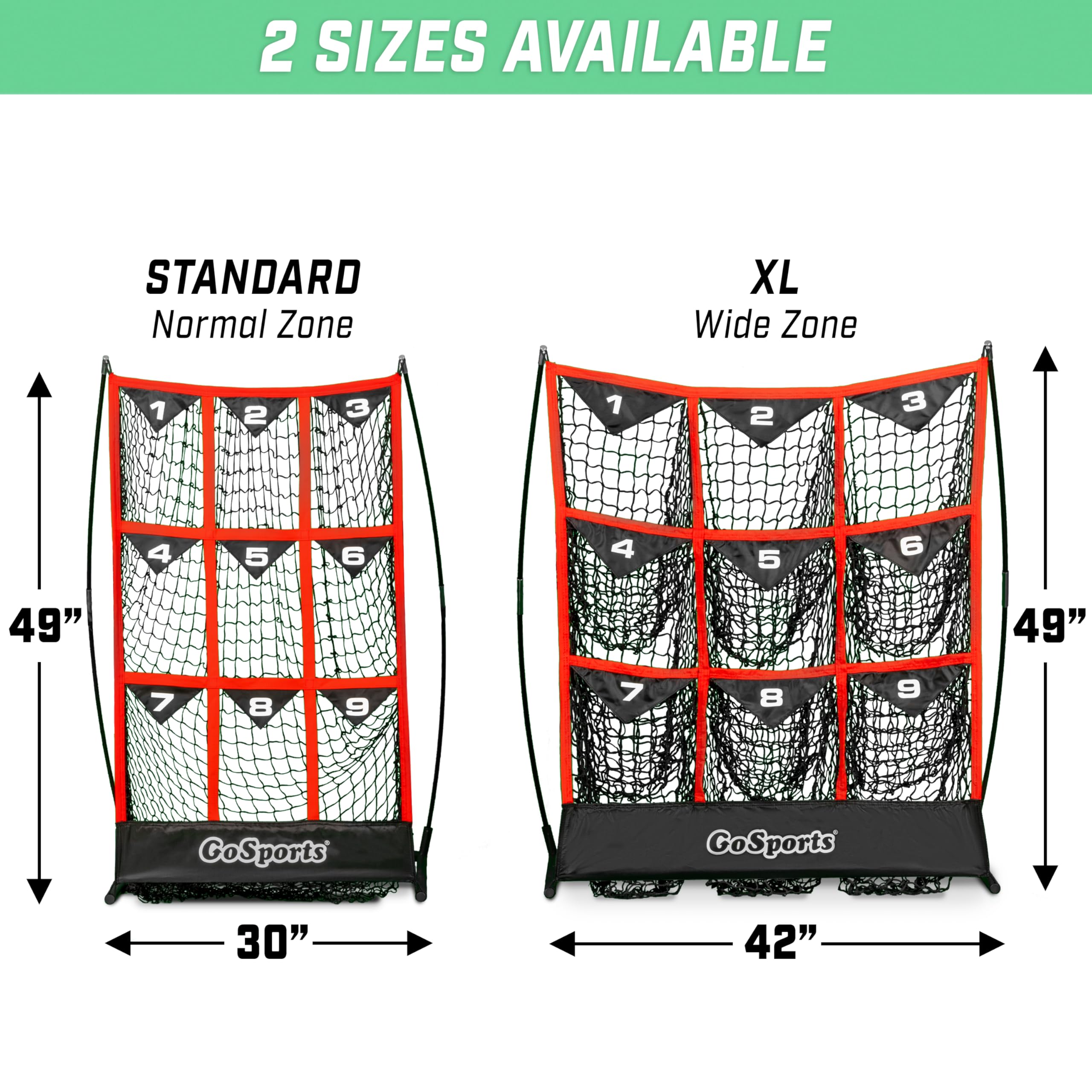 GoSports Baseball and Softball Pitching Strike Zone Target Net - Choose Your Size