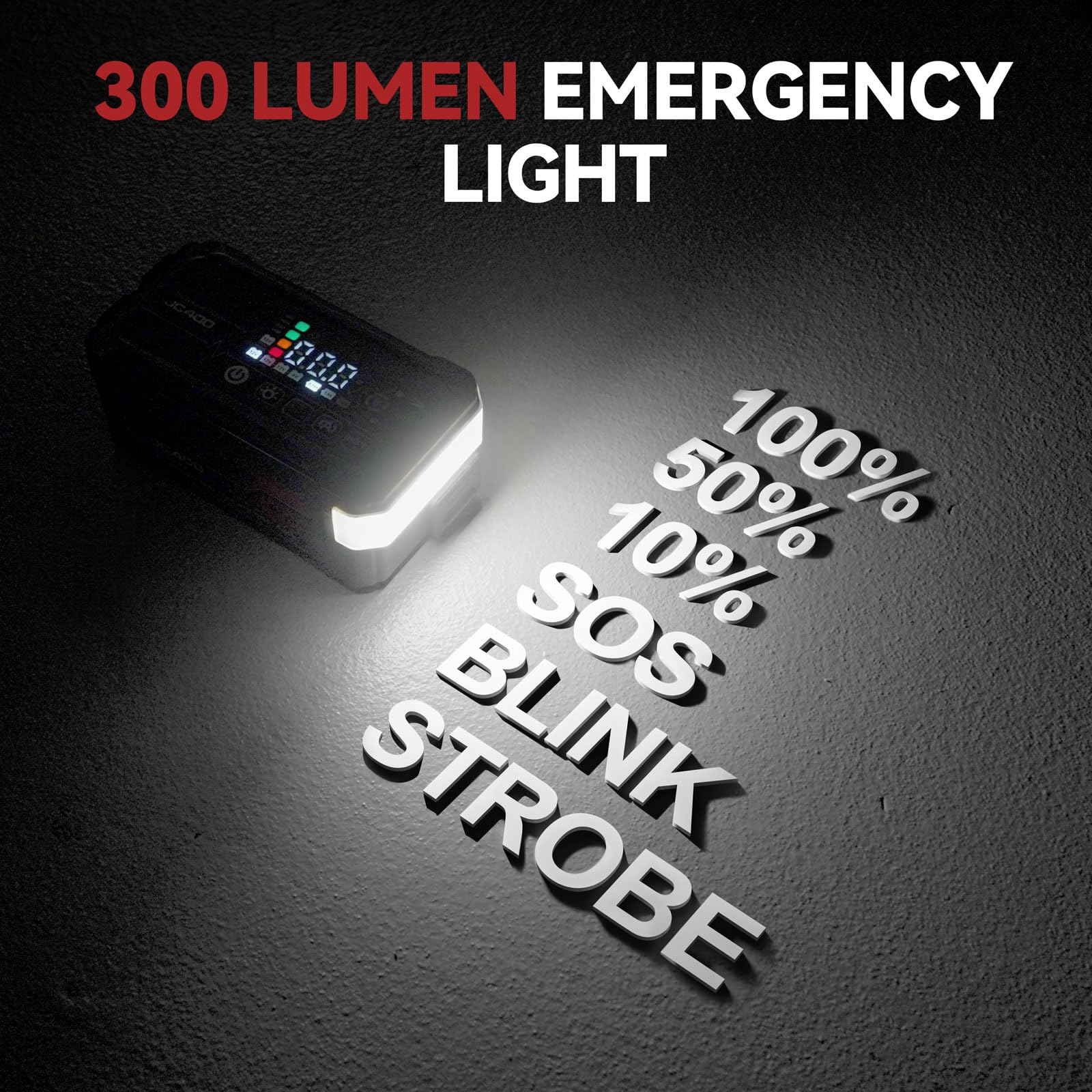 LOKITHOR JC400 9-in-1 Jump Starter and Battery Charger, 2500A 12V Portable Jump Box for Upto 8.5L Gas/6.5L Diesel, 750mA/1A/2A, 6V/12V Automotive Battery Maintainer, Trickle Charger and Desulfator