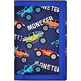 Lattlefnki Kids Wallet for Boys Trifold Wallet for Kids Ages 4-16 with Keychain Holder and Zippered Coin Pocket Durable Boy Wallets, Boys Wallet Gift Blue Car