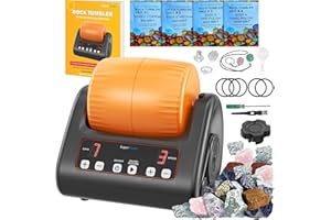 KomeStone 2023 Upgraded Hobby Rock Tumbler Kit, Durable Complete Rock Polisher for Kids & Adults, 3-Speed Motor & 9-Day Timer