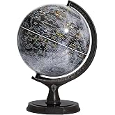 Mapsoft Prime Gray Moon Globe, 12" Lunar Globe and Atlas, Moon Map and Poster
